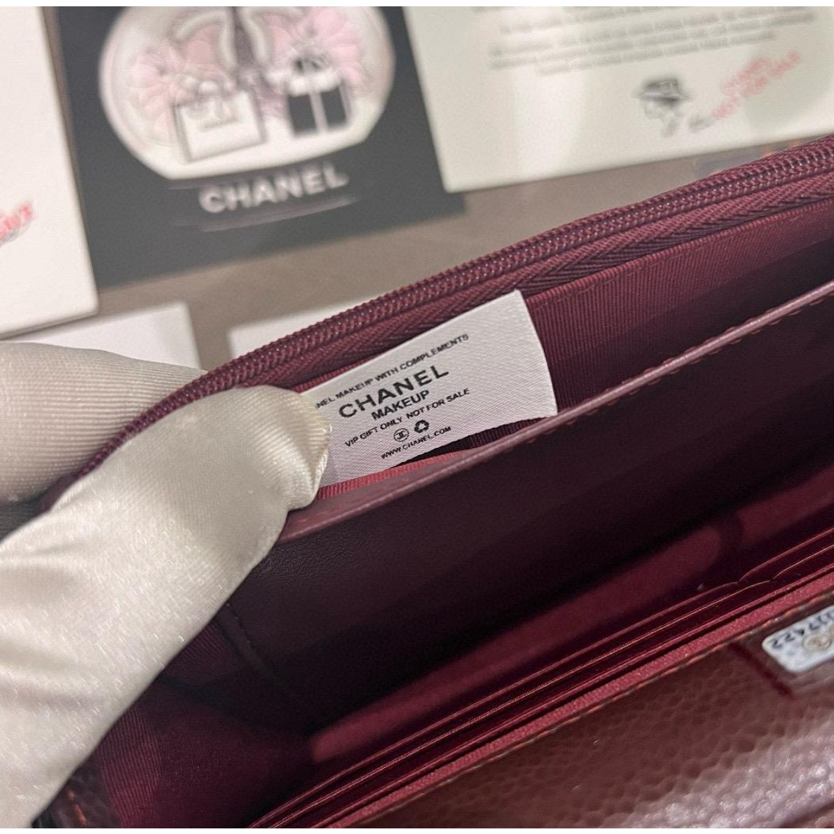 Chanel Beauty WOC, Bordeaux with Gold Hardware