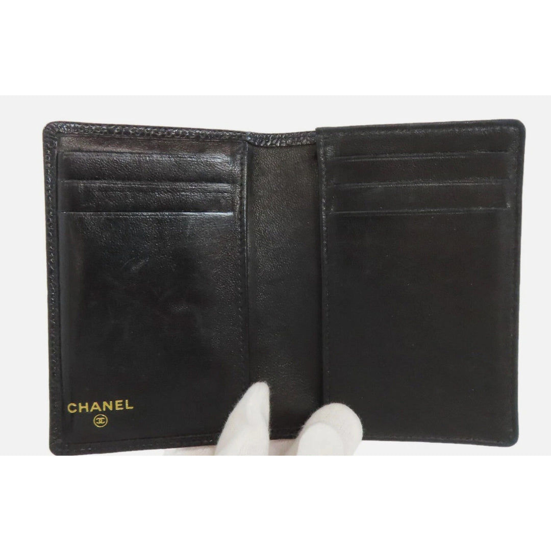 CHANEL Card Case COCO Mark Grained Calfskin Skin PRISTINE