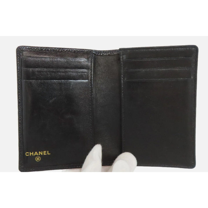 CHANEL Card Case COCO Mark Grained Calfskin Skin PRISTINE