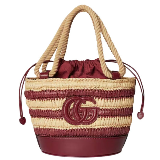 GUCCI WOVEN MINI BUCKET BAG 7.08 x 6.88 x 5.51 NWT