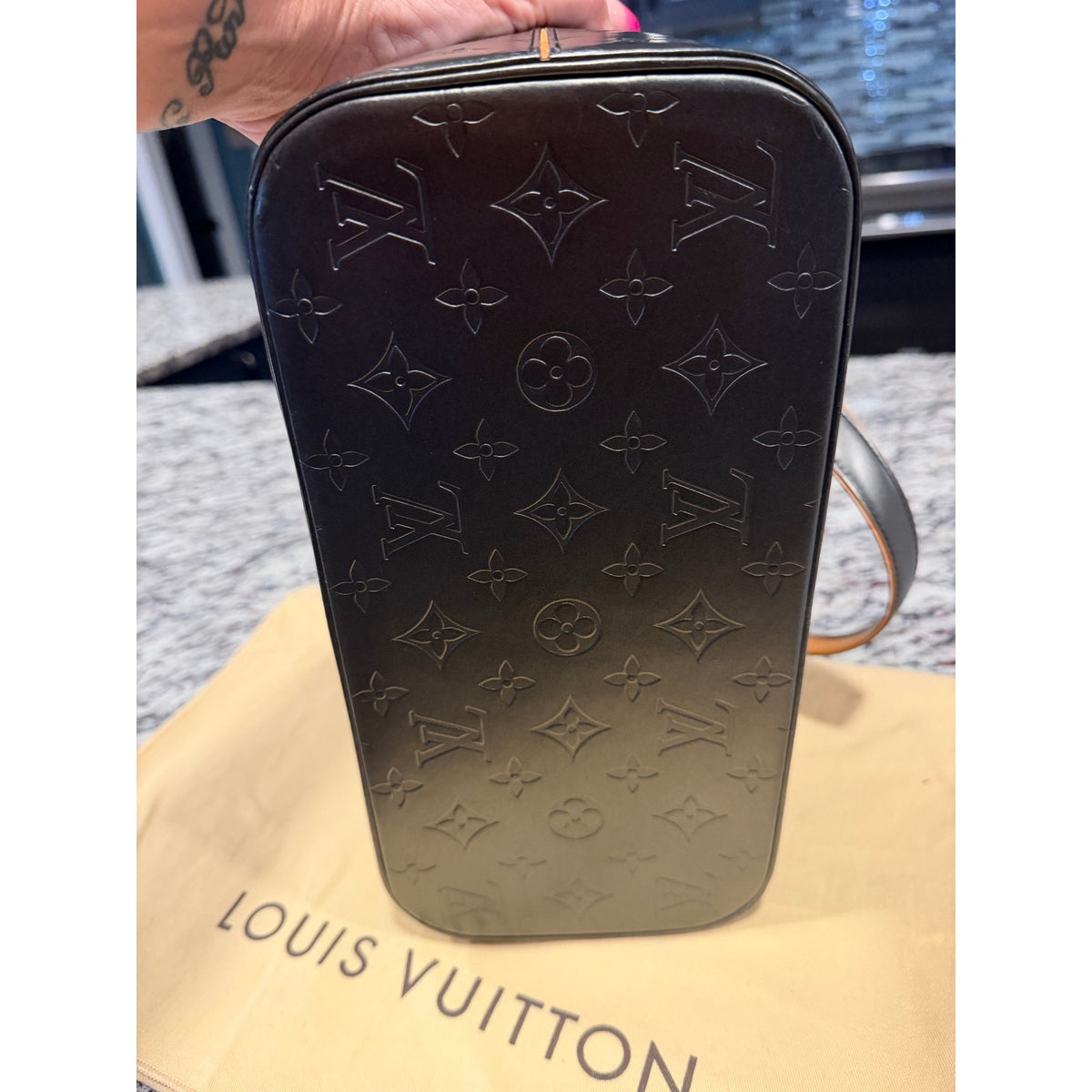 Louis Vuitton Monogram Mat Stockton tote bag black,monogram pattern & Wallet
