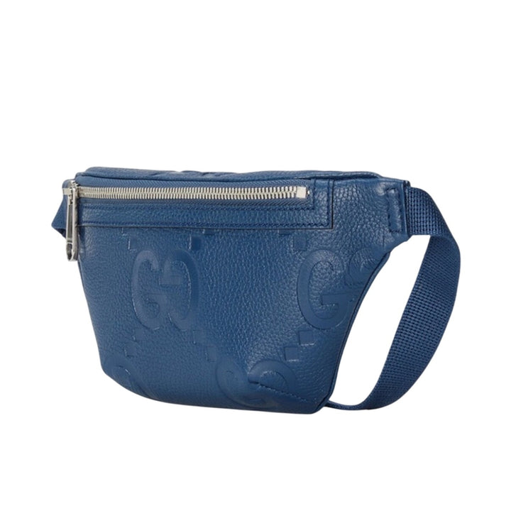 Gucci Jumbo Gg Small Belt Bag Gg Leather - Blue Leather