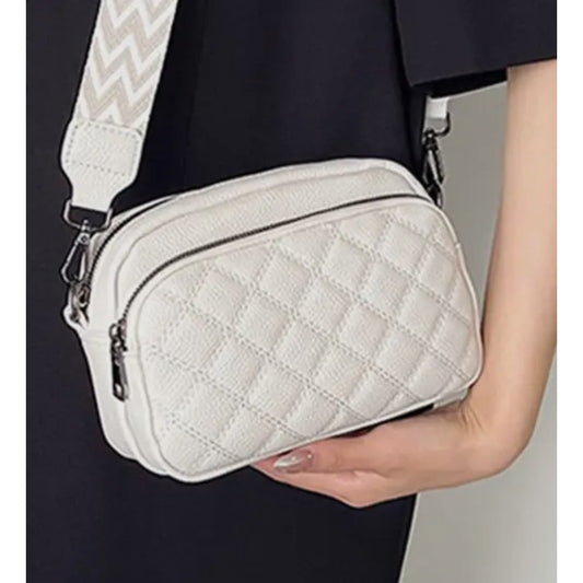 Quilted Vegan Leather Crossbody Camera  IVORY - NWT