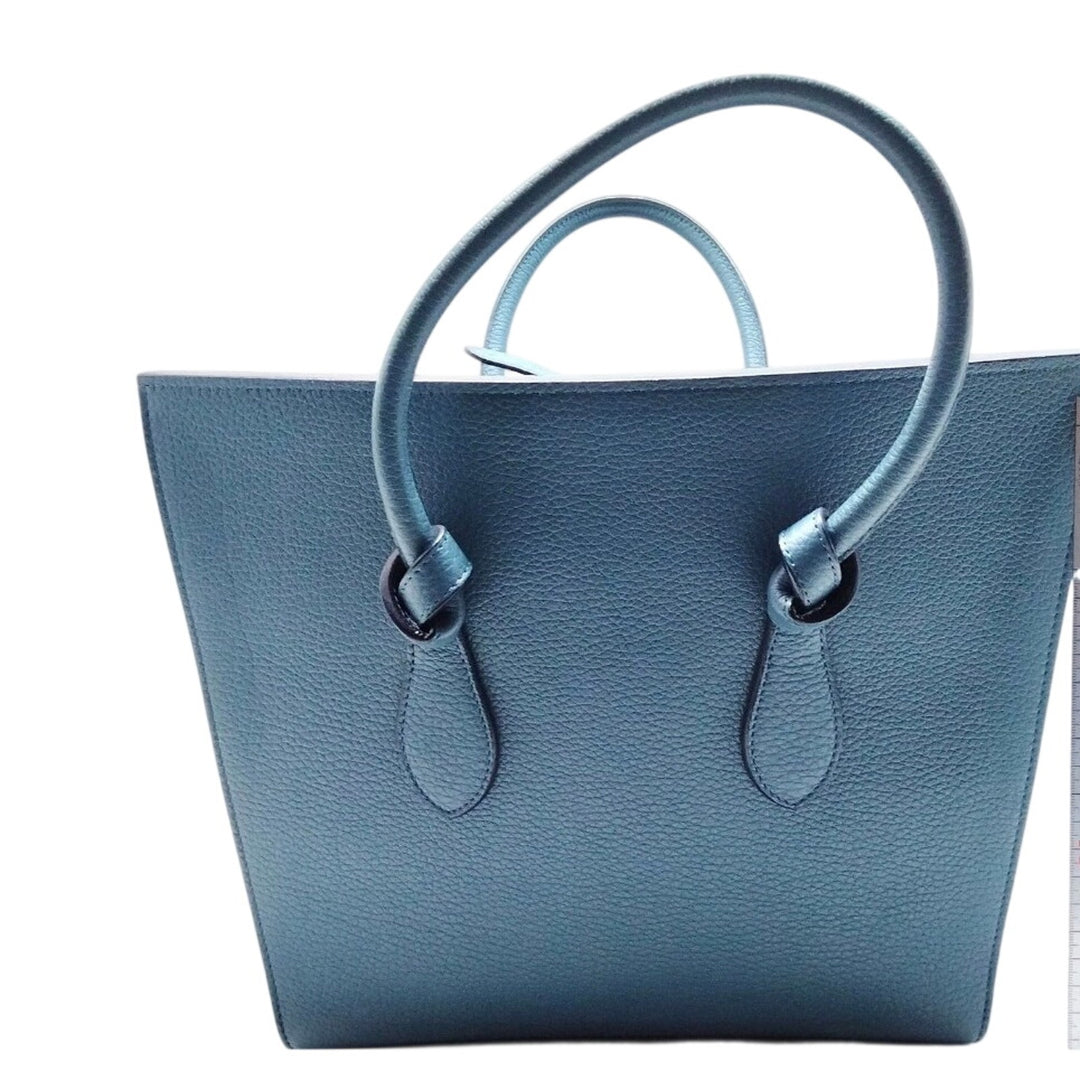 Celine Blue Grainy Leather Tie Knot Top Handle EUC