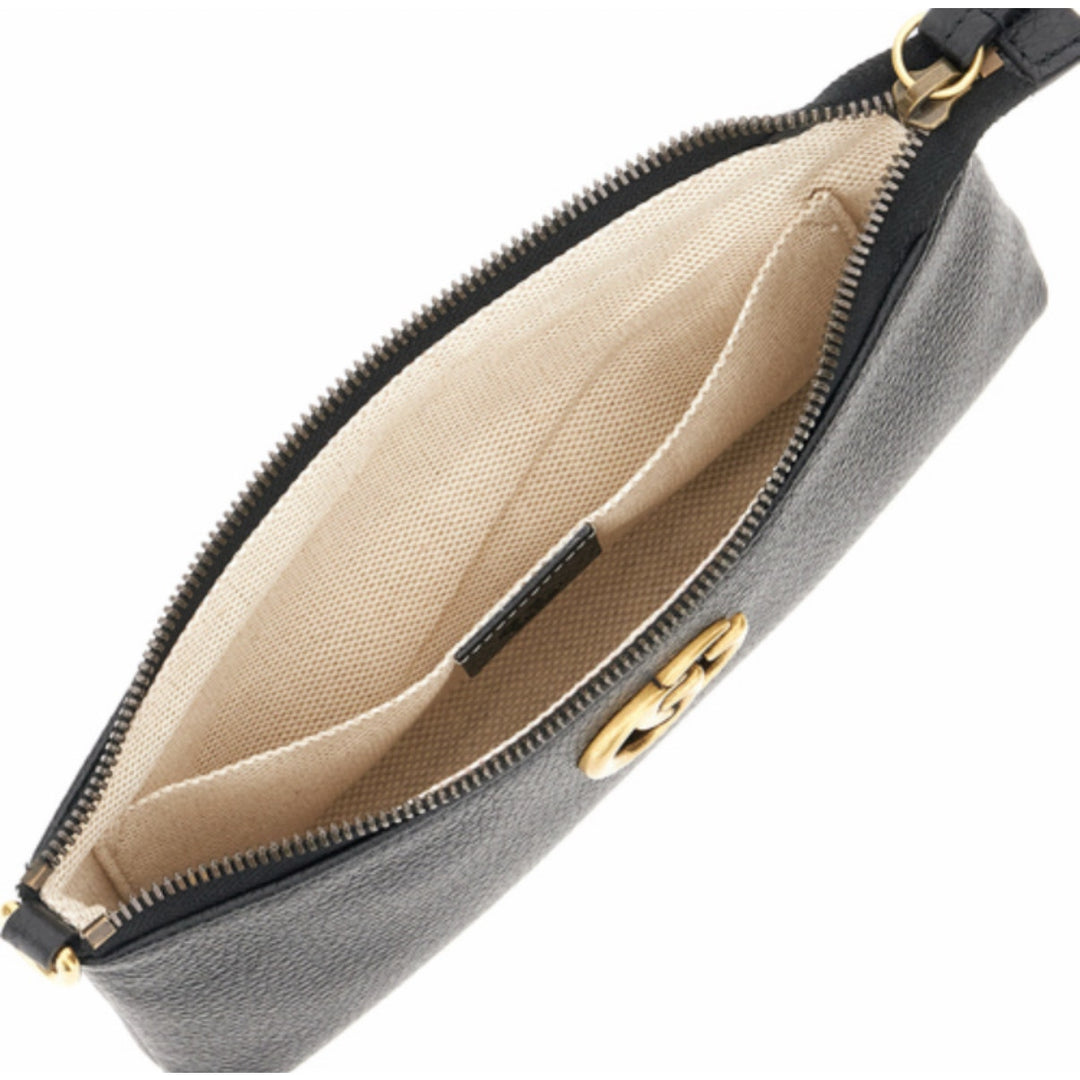 Gucci Pebbled Calfskin GG Marmont Zip Chain Crossbody NWT Full Inclusion