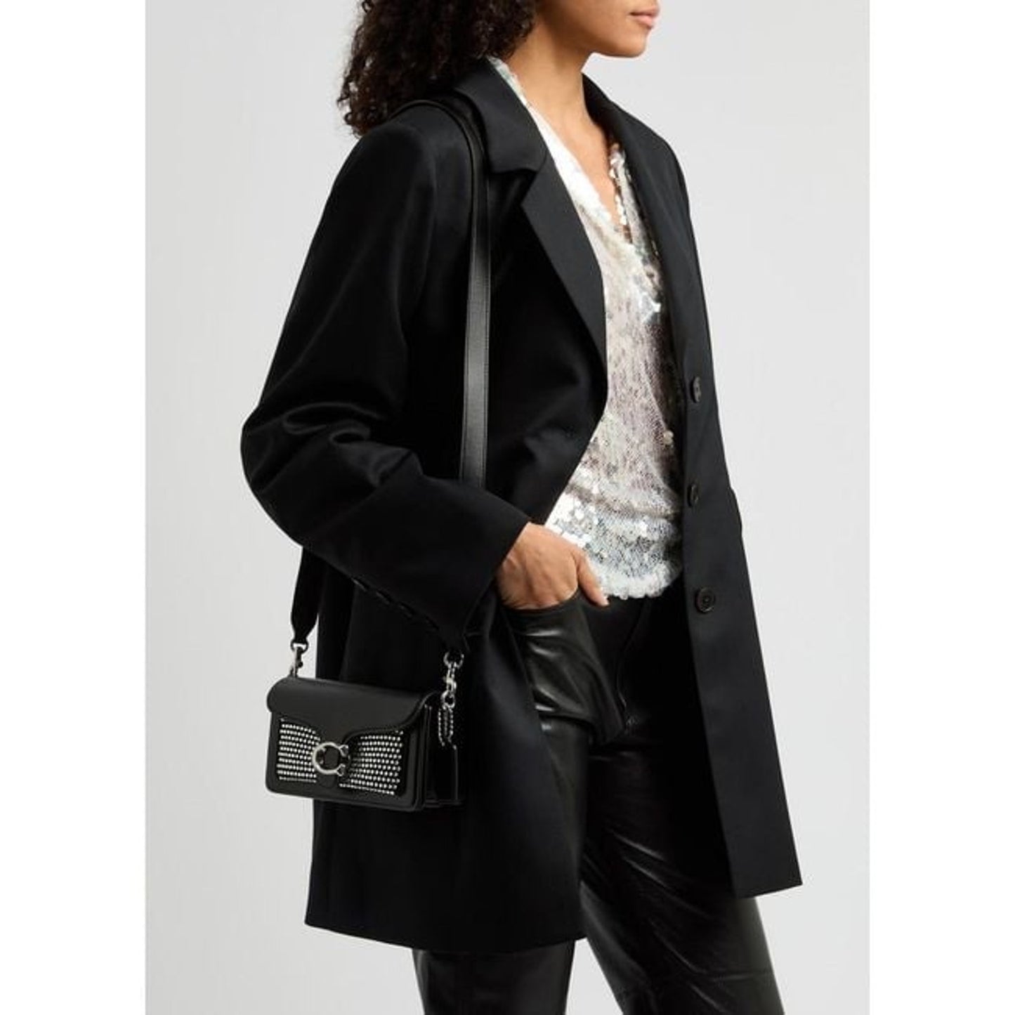 Copied - COACH
Women's Black Tabby 20 Crystal-Embellished Leather Cross-Body