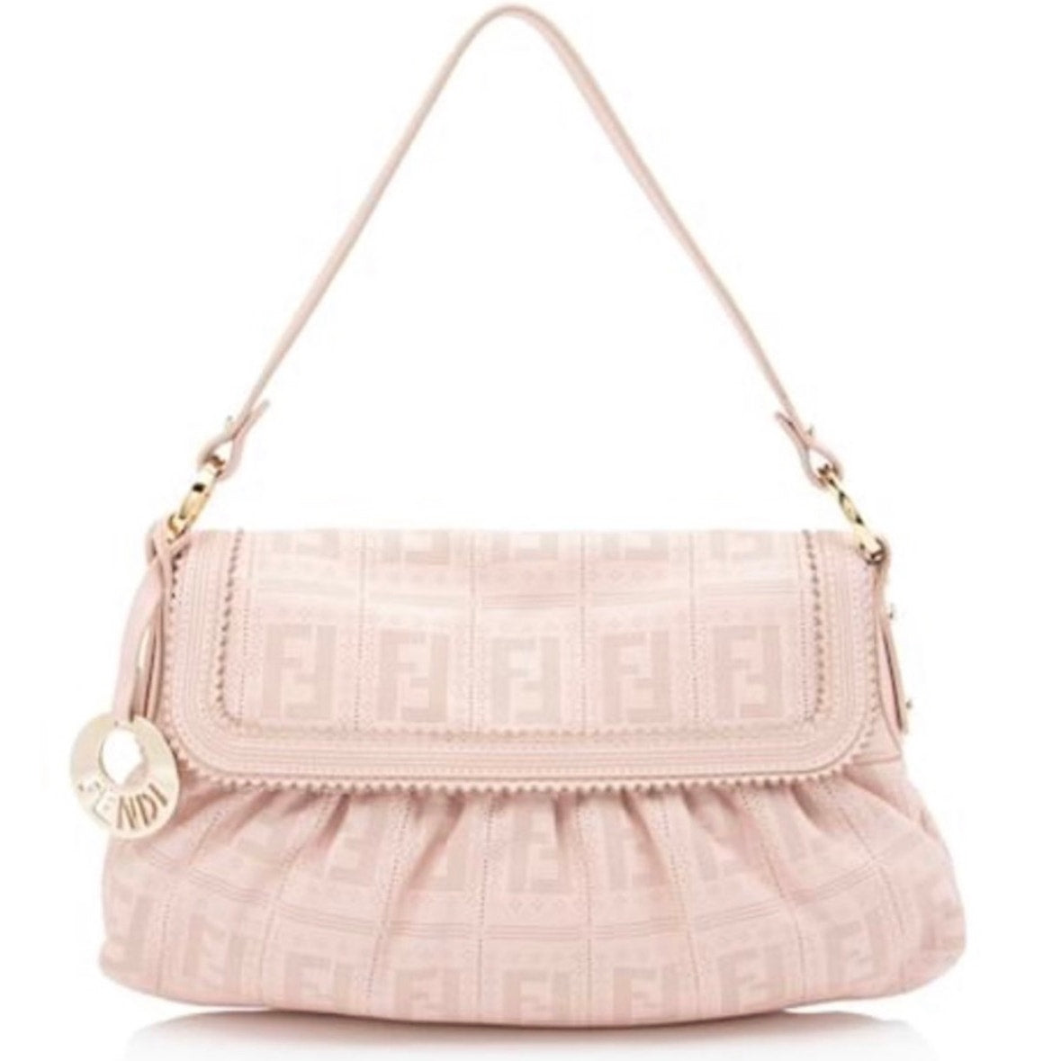 Fendi Leather Pink Peforated Chefs Bag - Pristine