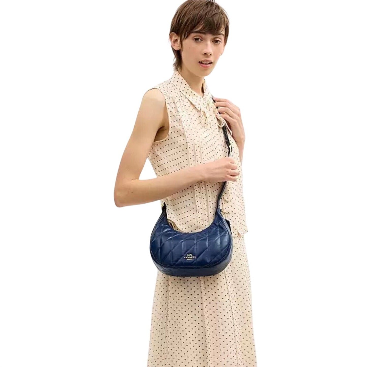 Coach Quilted Leather Emily Deep Blue