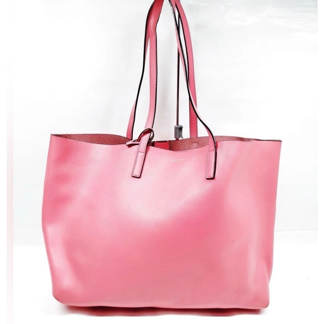 St. Laurent Paris North South Calf Skin Leather Tote Pink EUC