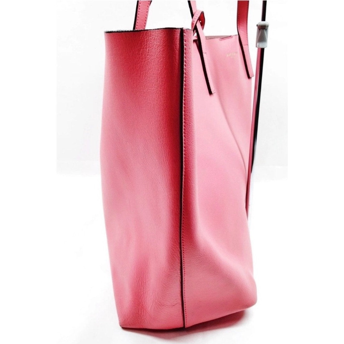 St. Laurent Paris North South Calf Skin Leather Tote Pink EUC