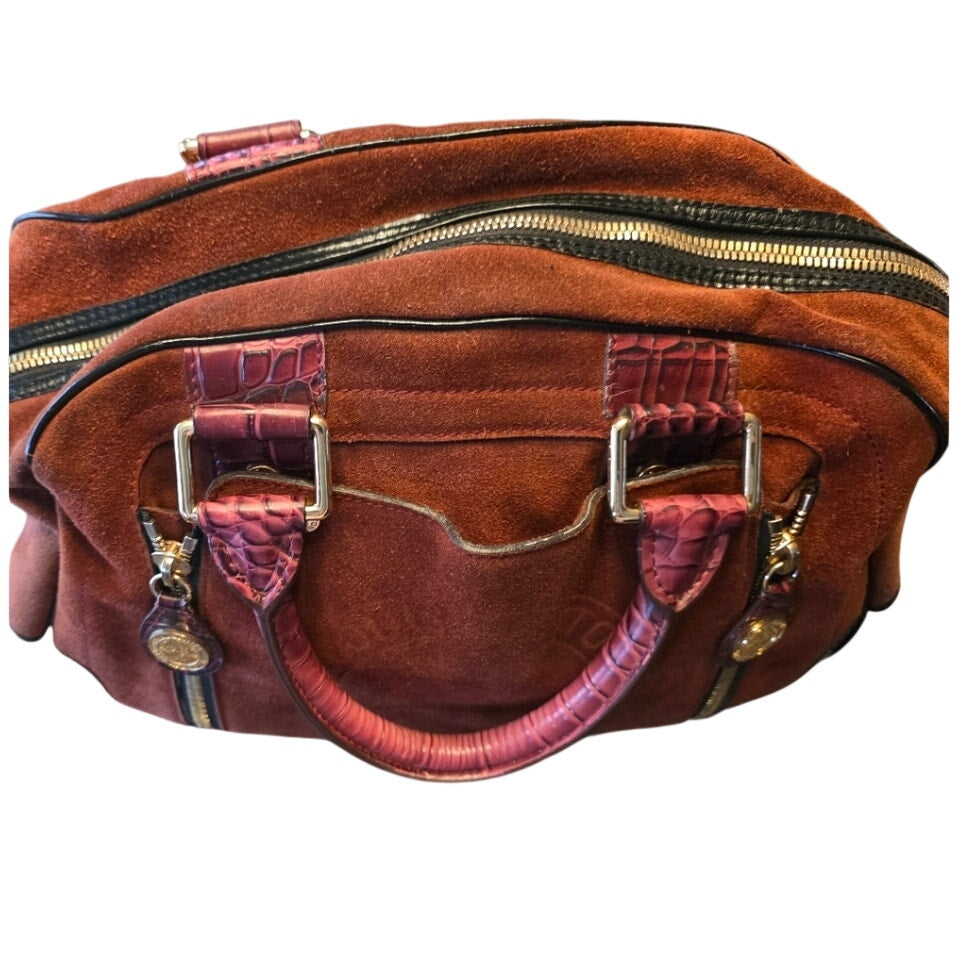 LOUIS VUITTON LIMITED EDITION HAVANE STAMPED TRUNK PM SUEDE CROCODILE LEATHER