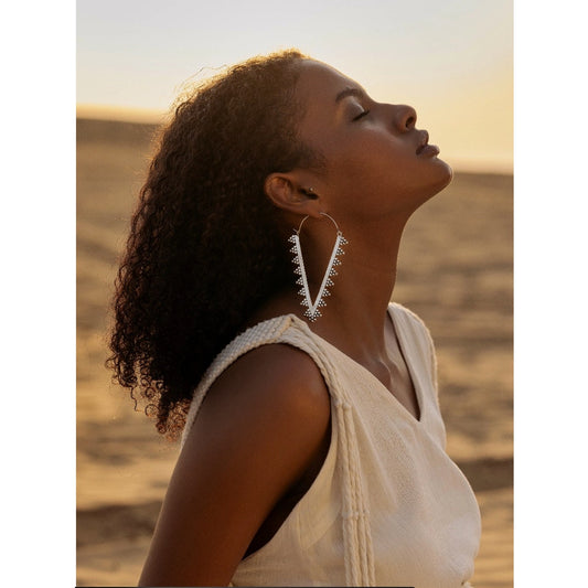 Selena Brass Earring -Silver
