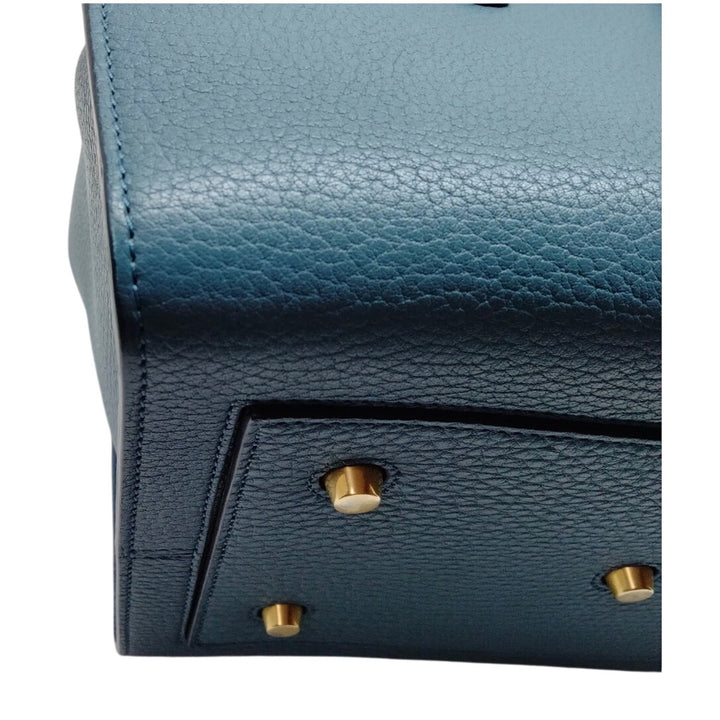 Celine Blue Grainy Leather Tie Knot Top Handle EUC