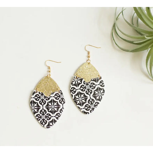 Josie Earring - Black & White