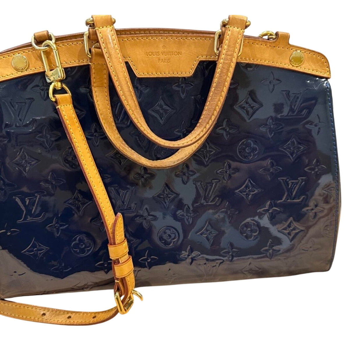 Louis Vuitton Dark Blue Vernis MM Brea EUC