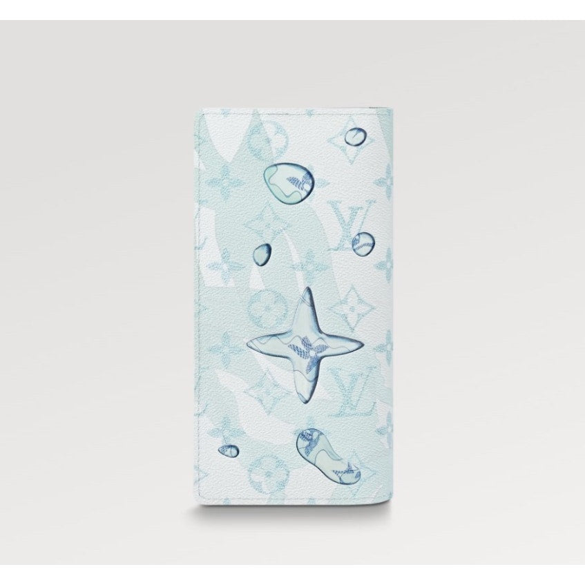 Louis Vuitton Brazza Wallet M82306 blue long wallet Aqua Garden water