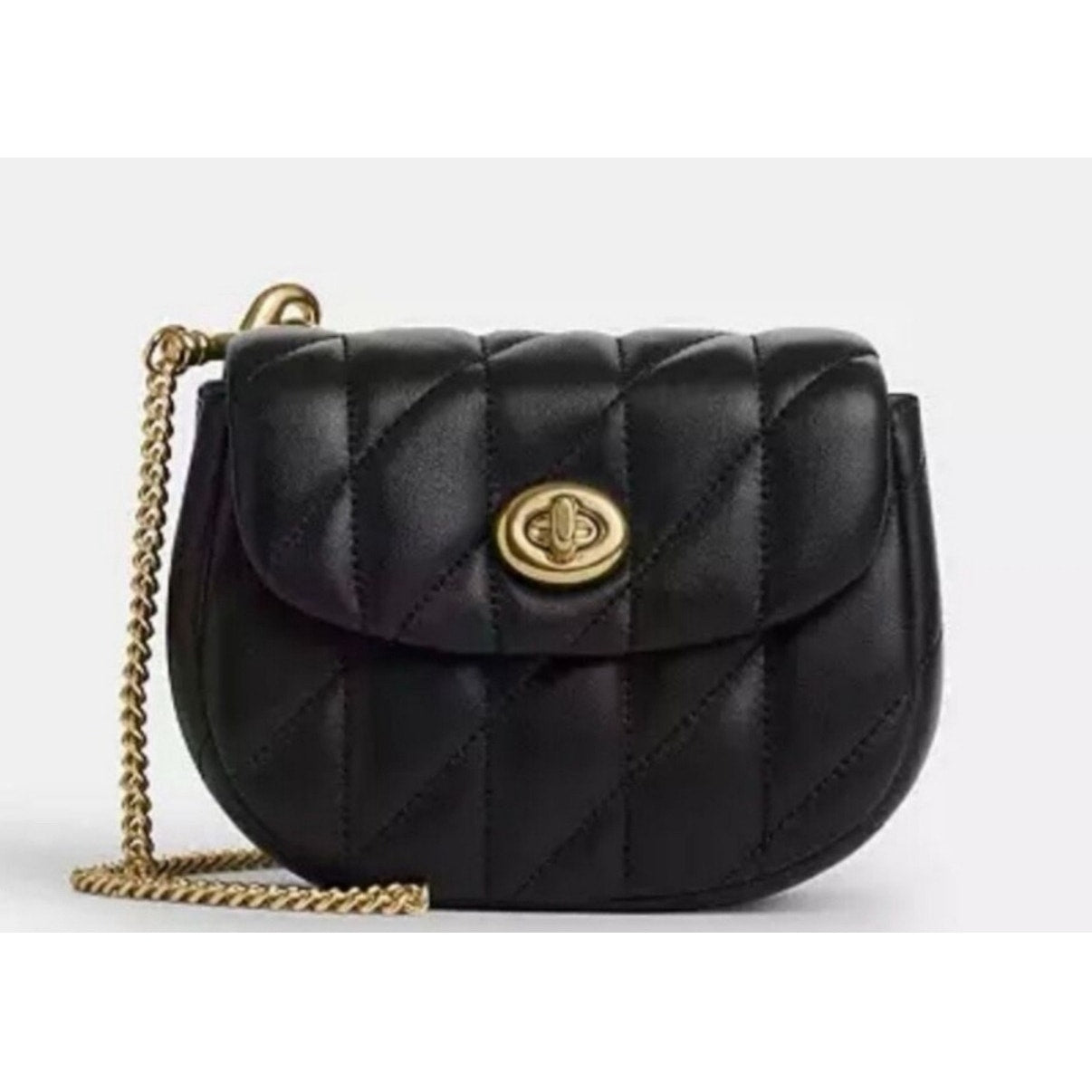 Coach Turnlock Card Case Quilted Leather NWT Crossbody