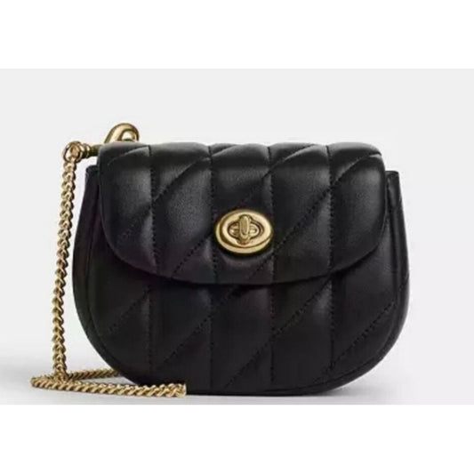 Coach Turnlock Card Case Quilted Leather NWT Crossbody