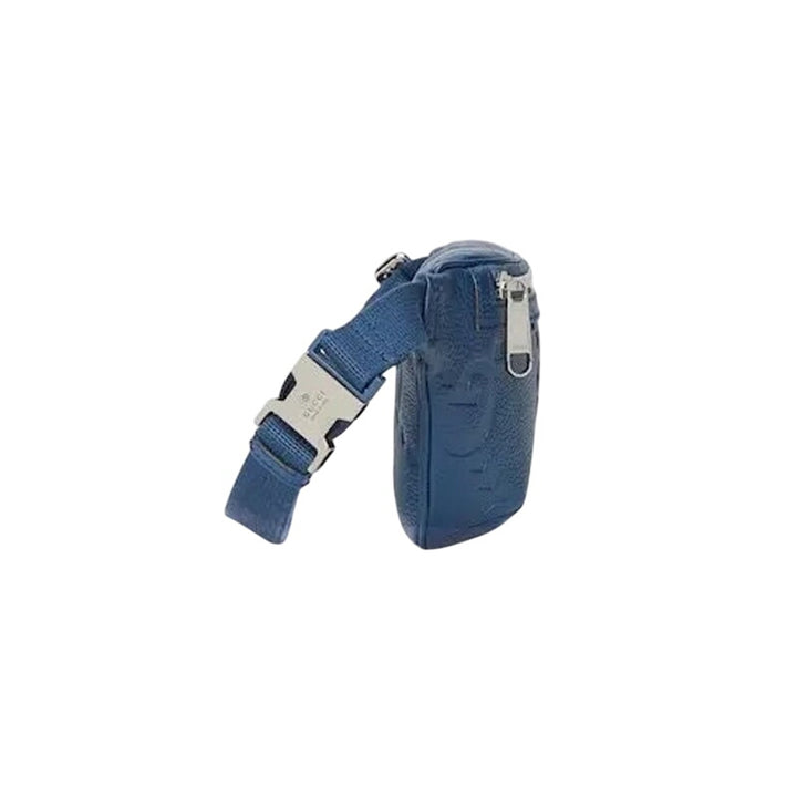 Gucci Jumbo Gg Small Belt Bag Gg Leather - Blue Leather