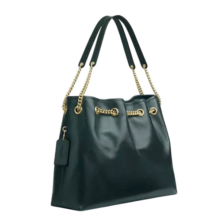 Coach Evelyn Dark Teal Leather Gold Hardware NWT
