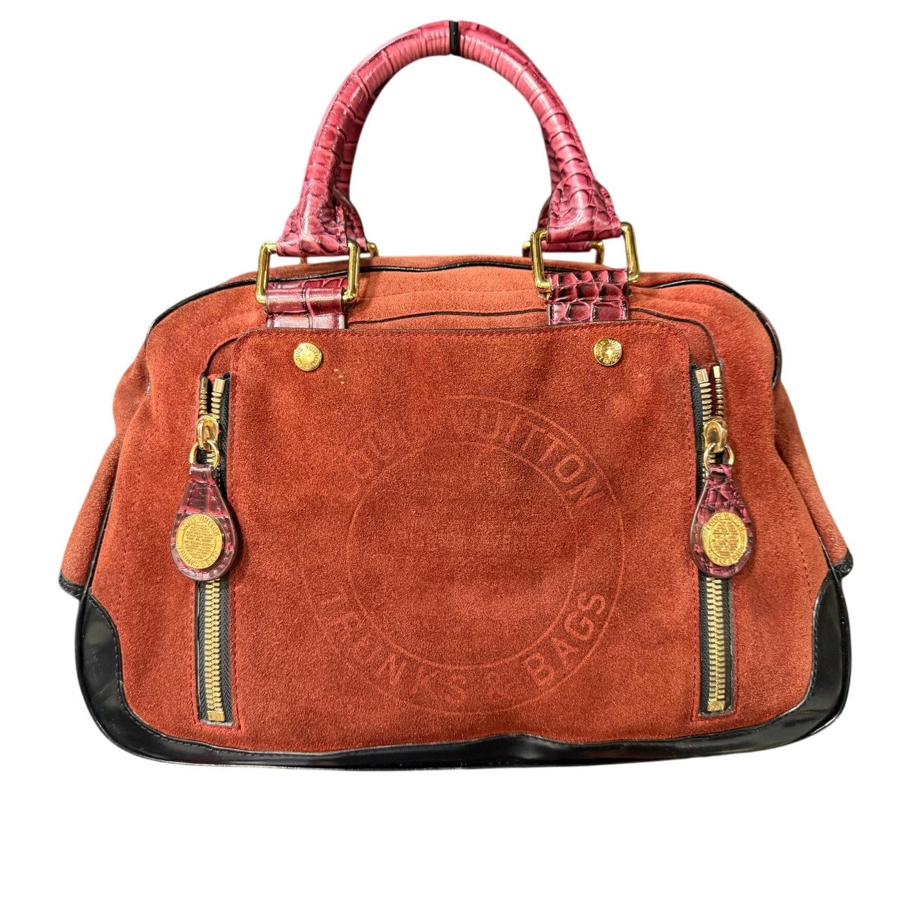 LOUIS VUITTON LIMITED EDITION HAVANE STAMPED TRUNK PM SUEDE CROCODILE LEATHER