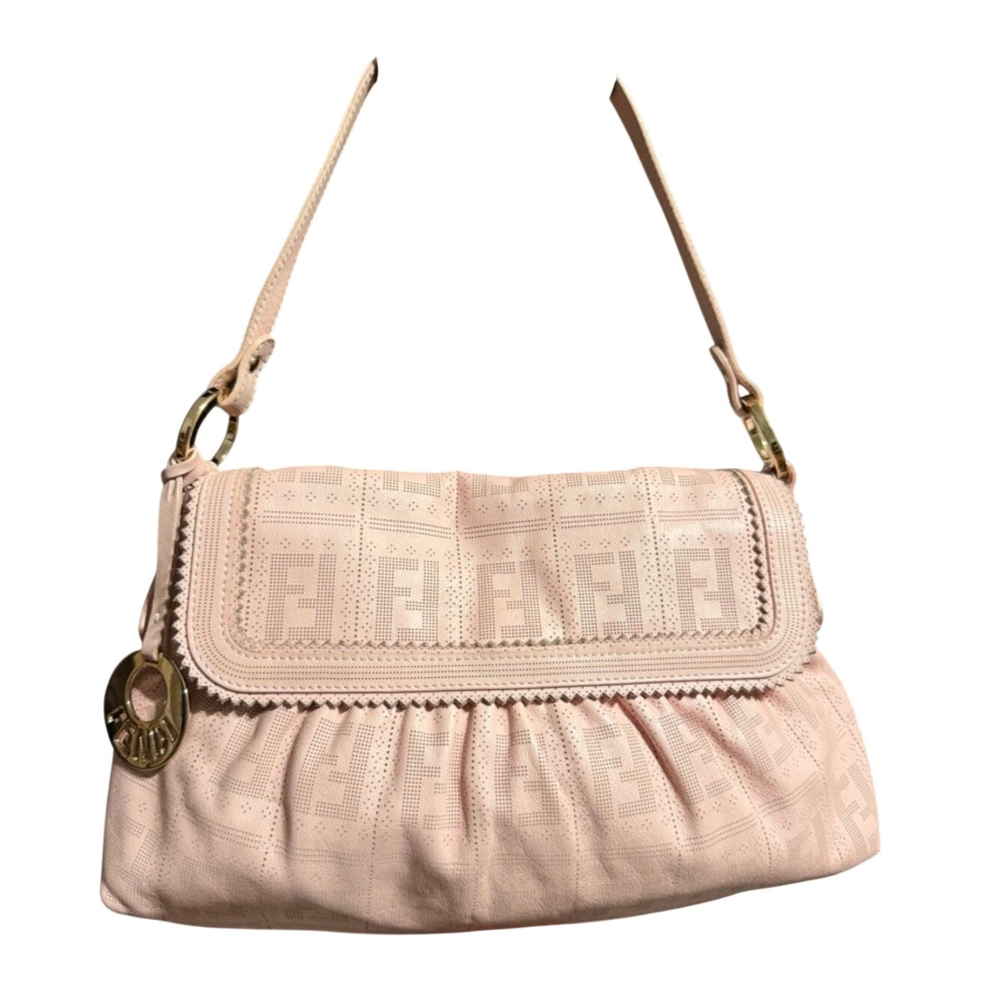 Fendi Leather Pink Peforated Chefs Bag - Pristine
