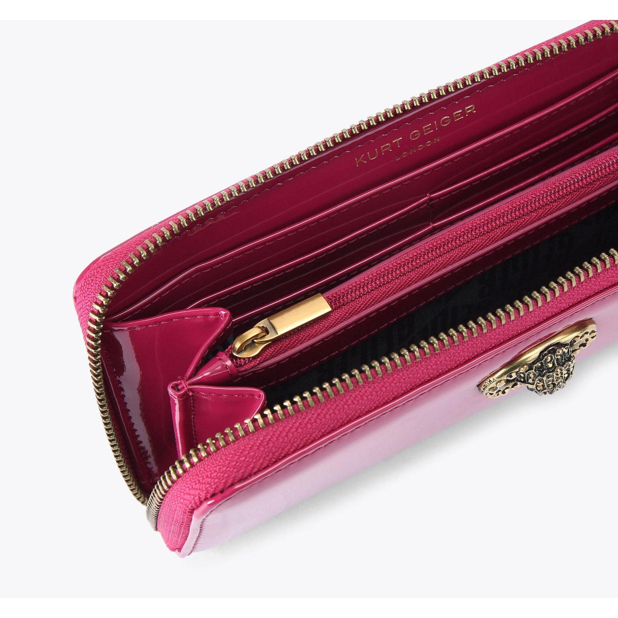 Kurt Geiger London Chelsea Zip Around Wallet NWB Fuchsia
