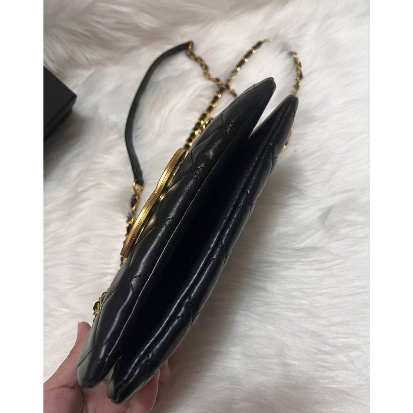 Chanel Beaute NEW Makeup Crossbody Black DOUBLE CC W/ Box