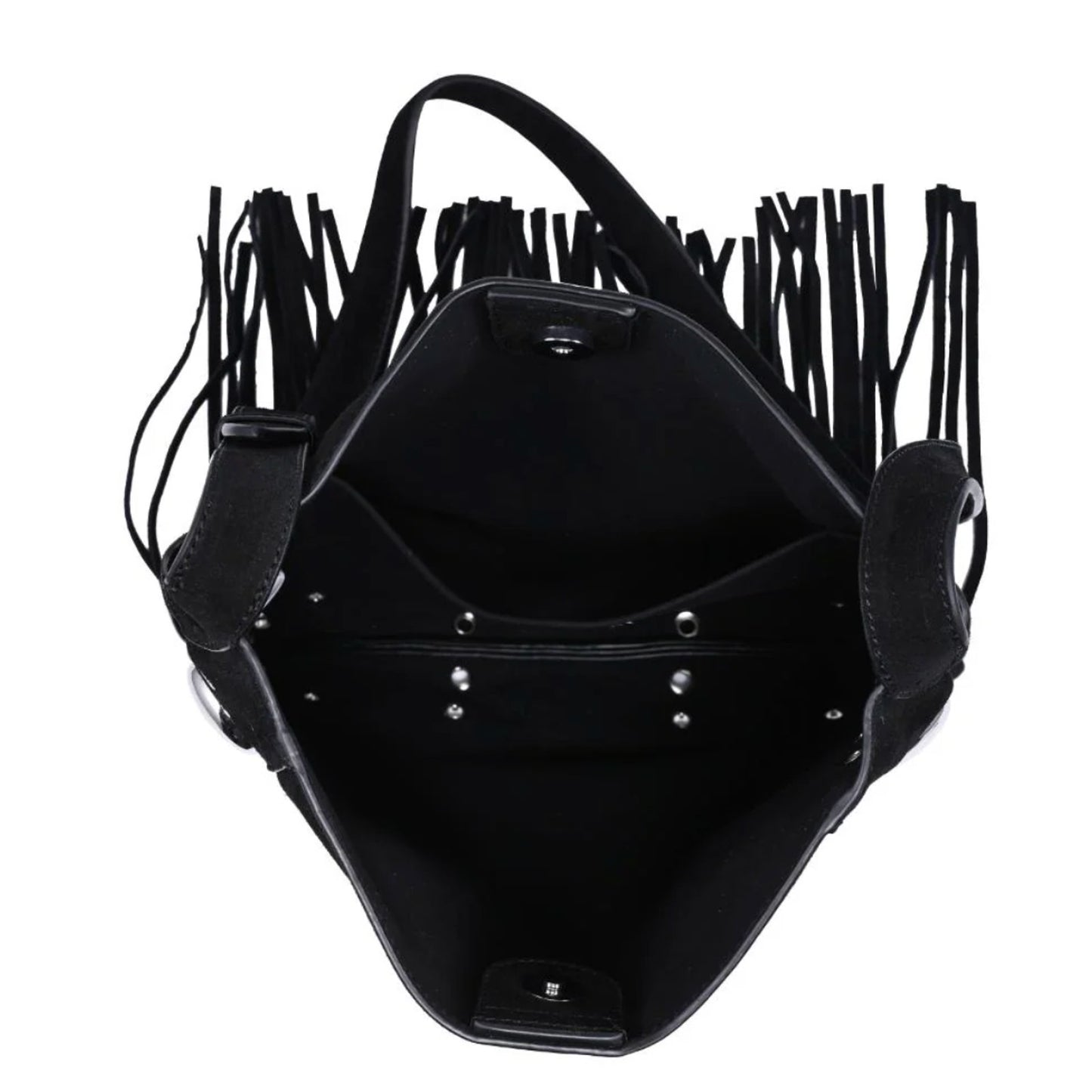 Moda Luxe Courtney Fringe Forward Crossbody BLACK NWT