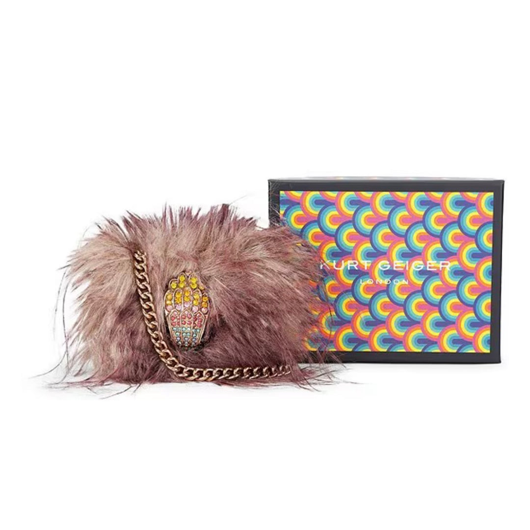 Kurt Geiger London
Micro Kensington Rhinestone Eagle Faux Fur Crossbody Bag