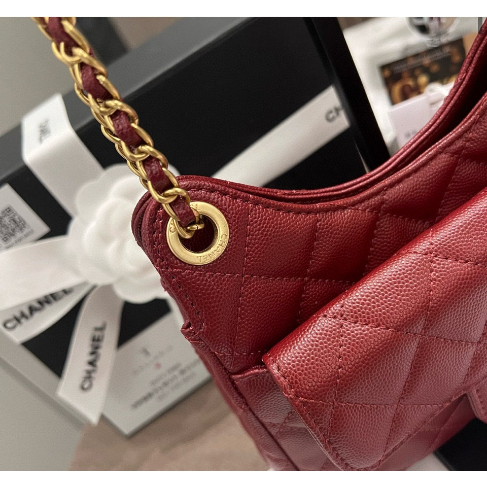 Chanel Beaute NEW Makeup Quilted Novelty Bag Red with Gold Hardware