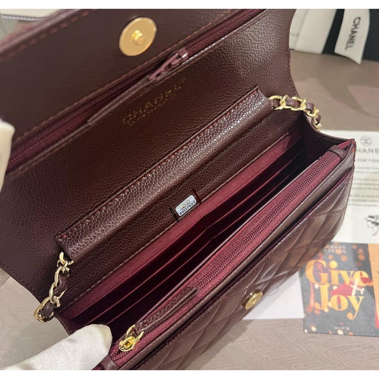 Chanel Beauty WOC, Bordeaux with Gold Hardware
