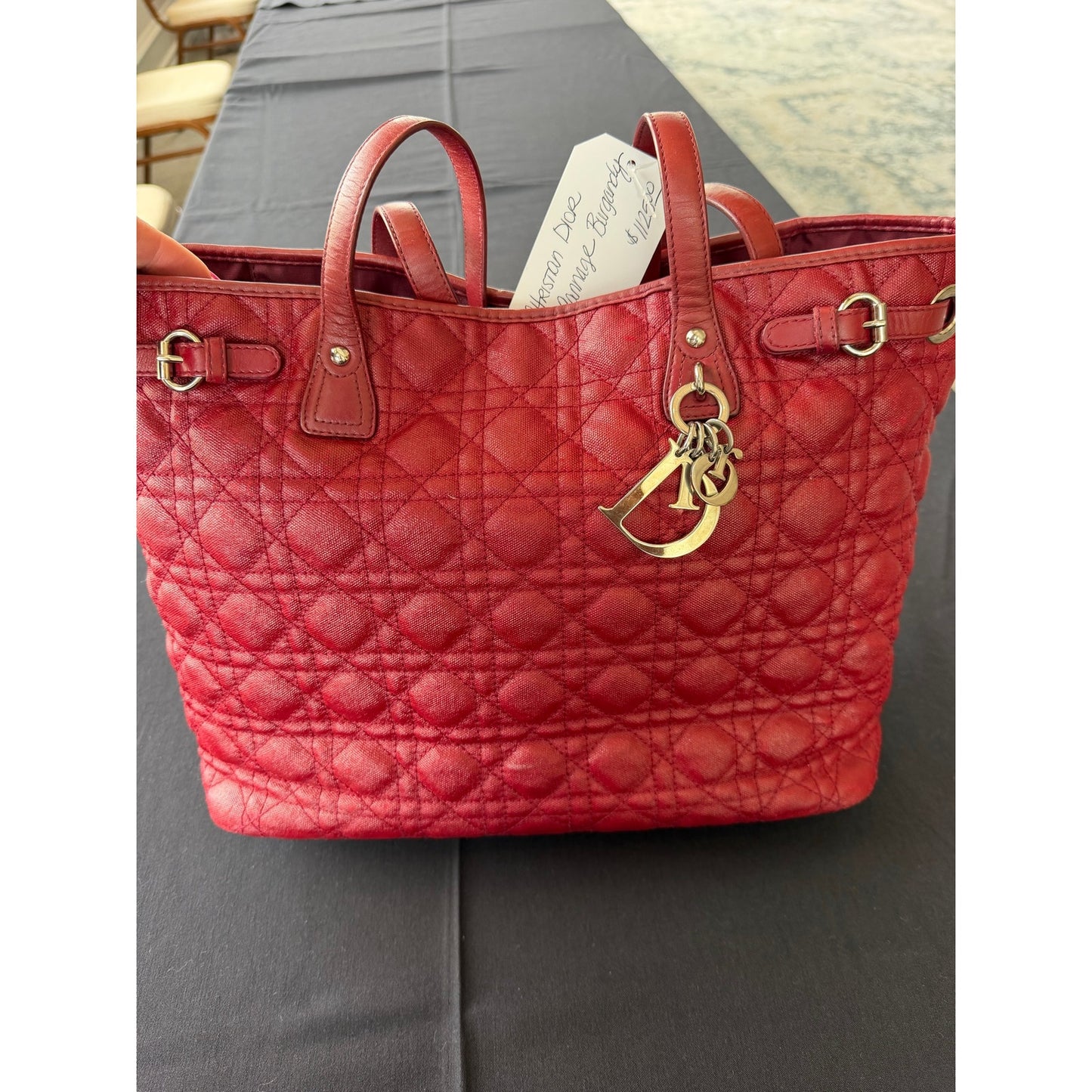 Christian Dior Burgandy Cannage EUC with COA