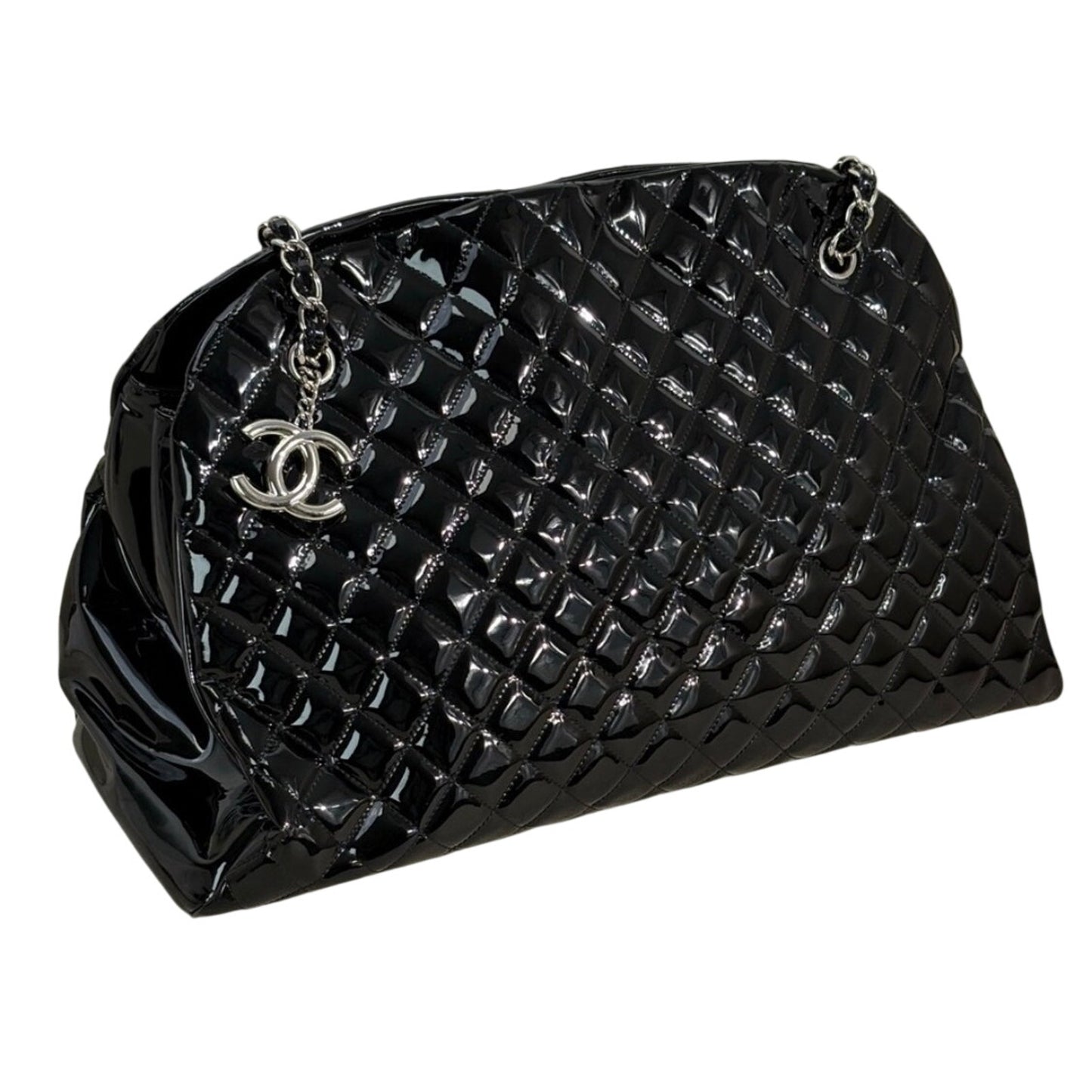 Chanel Black Quilted Patent Leather XL Just Mademoiselle Pristine