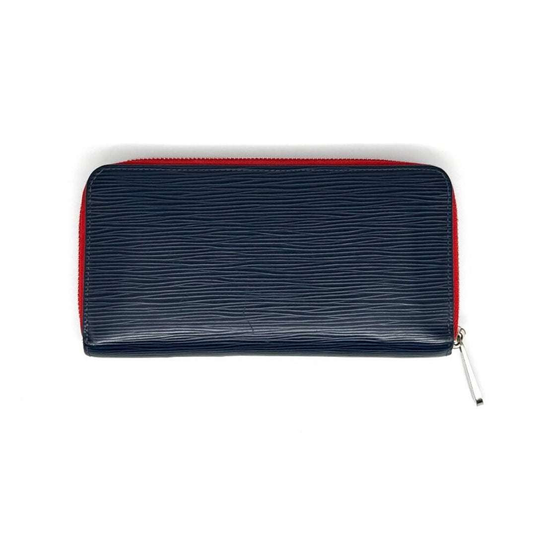 Louis Vuitton Blue & Red Epi Wallet Silver Hardware EUC
