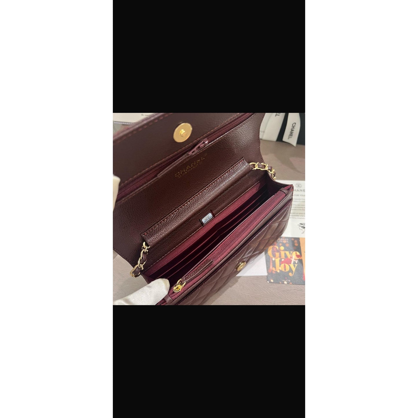 Chanel Beauty WOC, Bordeaux with Gold Hardware