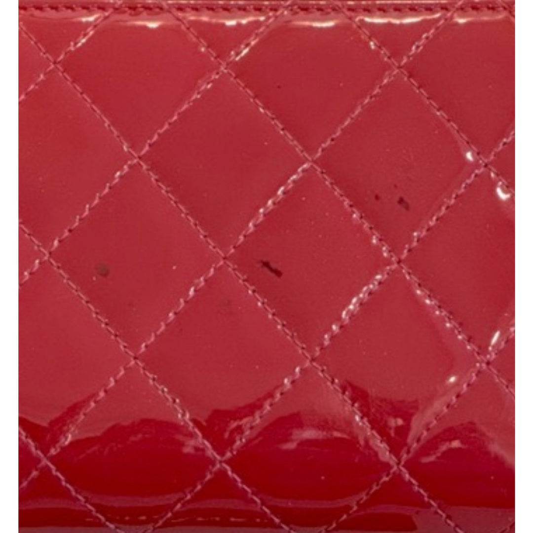Chanel Patent Calf Skin Zip Around Wallet