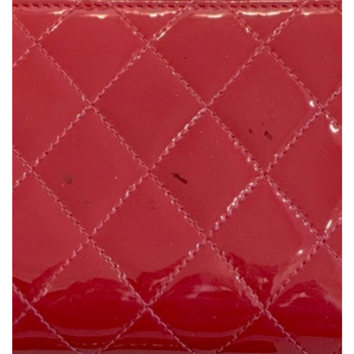 Chanel Patent Calf Skin Zip Around Wallet