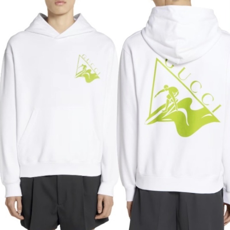 Gucci White Printed Cotton Sweatshirt NWT SZ XL