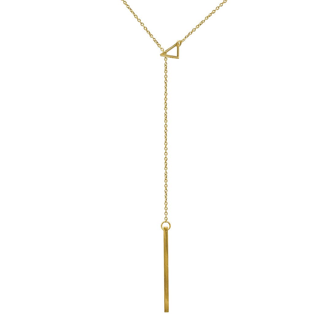 Adornia Triangle Lariat Necklace gold