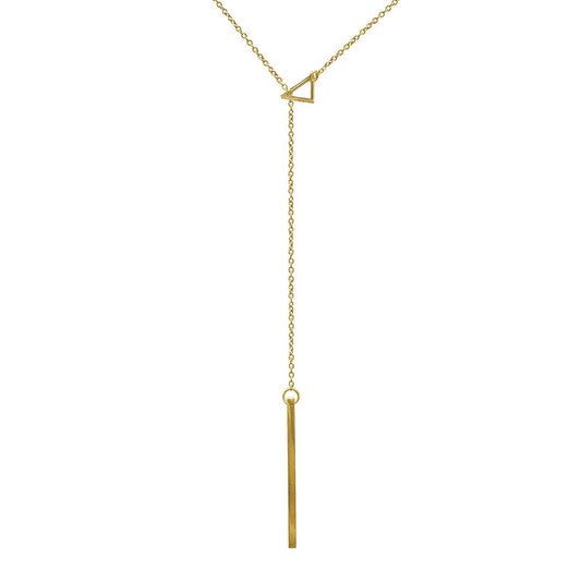 Adornia Triangle Lariat Necklace gold