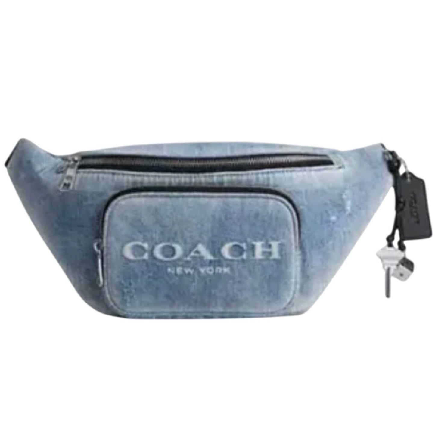 Travis Loved Denim Belt Bag Cross Body NWT + Charms