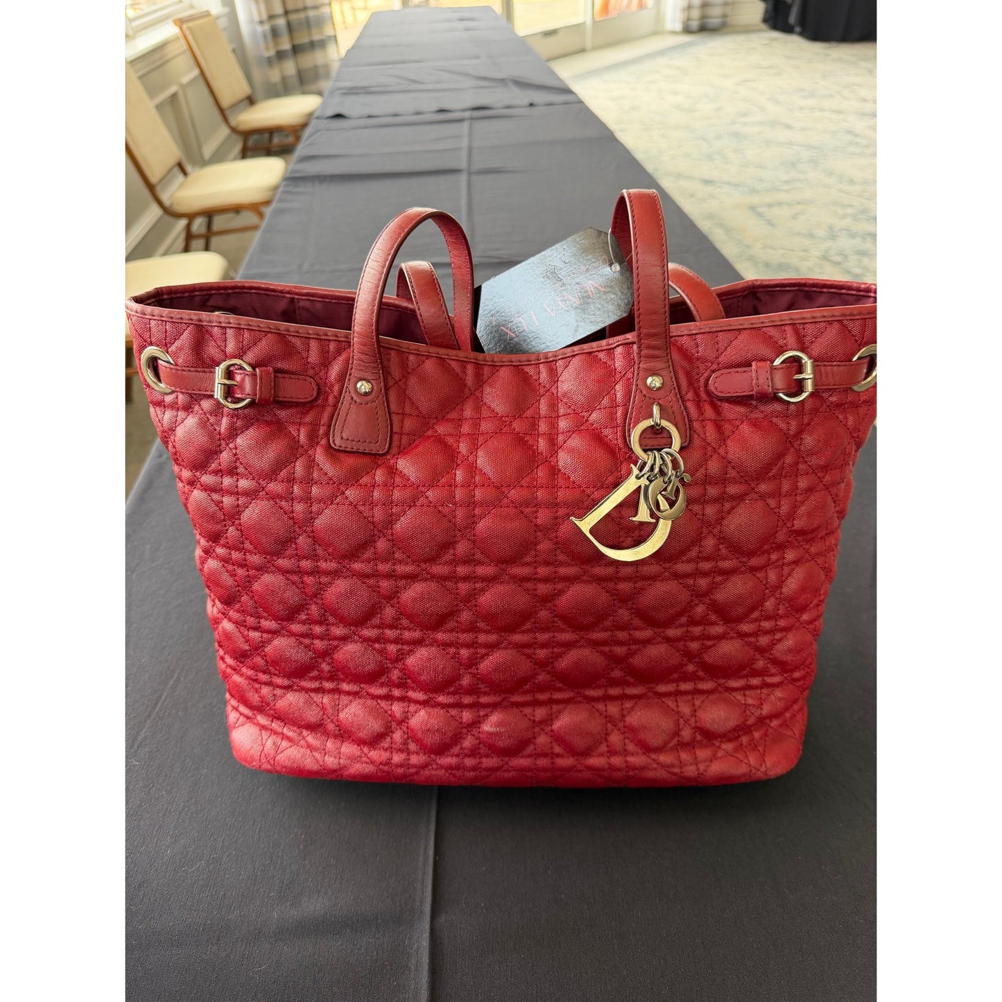 Christian Dior Burgandy Cannage EUC with COA