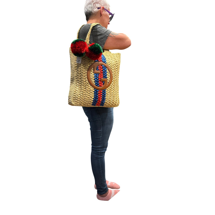 GUCCI BLONDIE RAFIA TOTE - LIMITED EDITION NWT 15.5 x 13 x 3.5