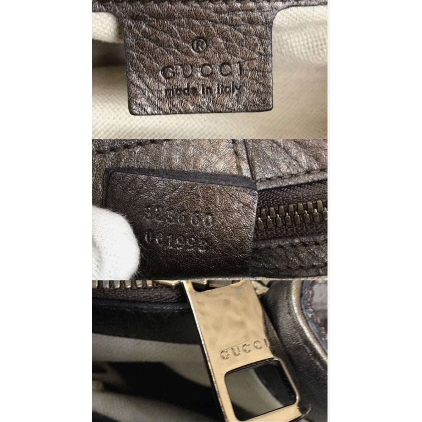 Gucci Bamboo Shopper Tote Bag Bronze-Toned Python Skin Black Bamboo Handle EUC