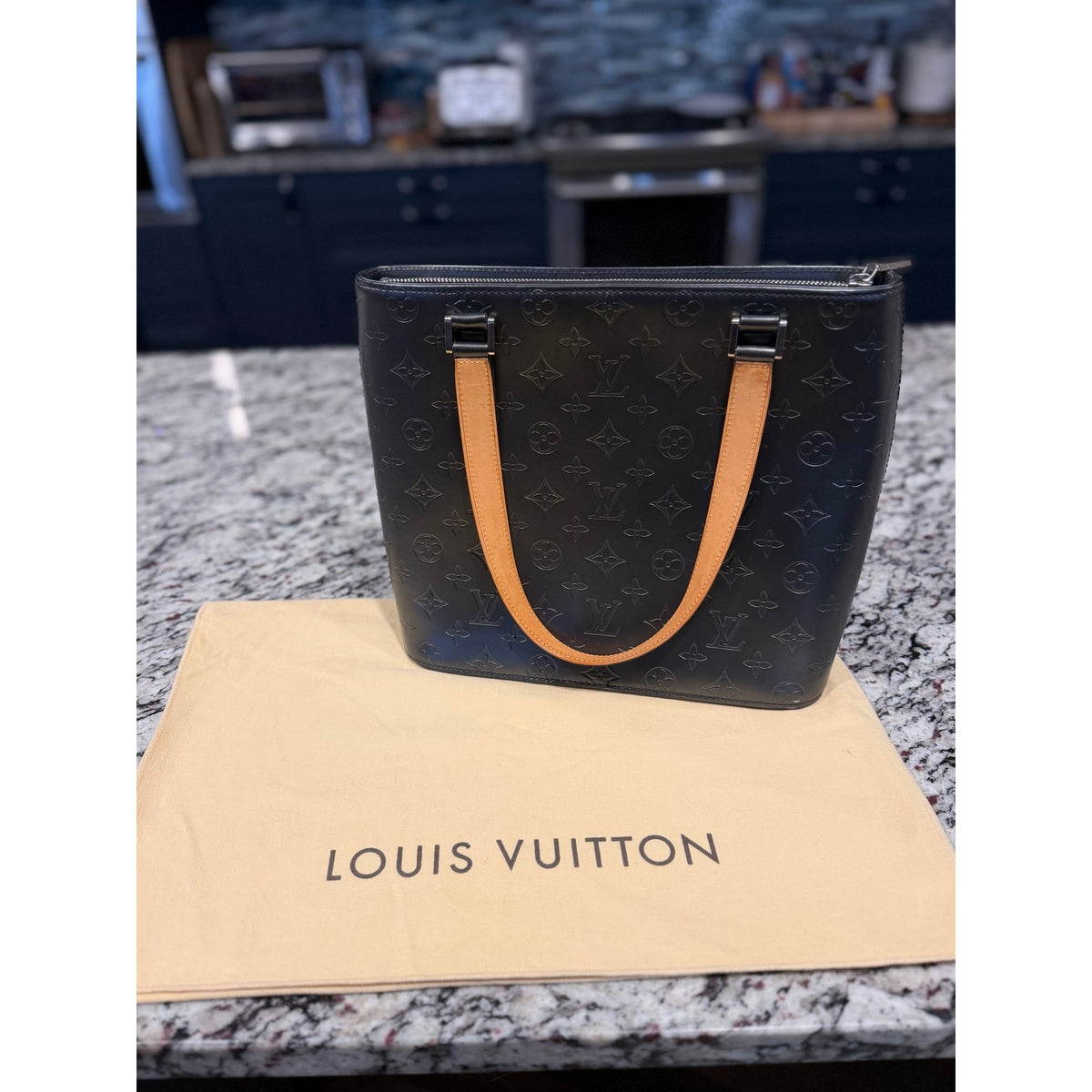 Louis Vuitton Monogram Mat Stockton tote bag black,monogram pattern & Wallet