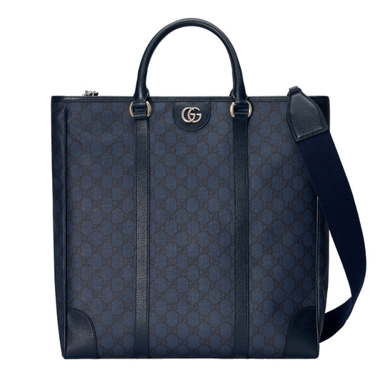 GUCCI Supreme Ophidia MEDIUM $3290 Blue/Black GG Canvas Tote Bag NWT