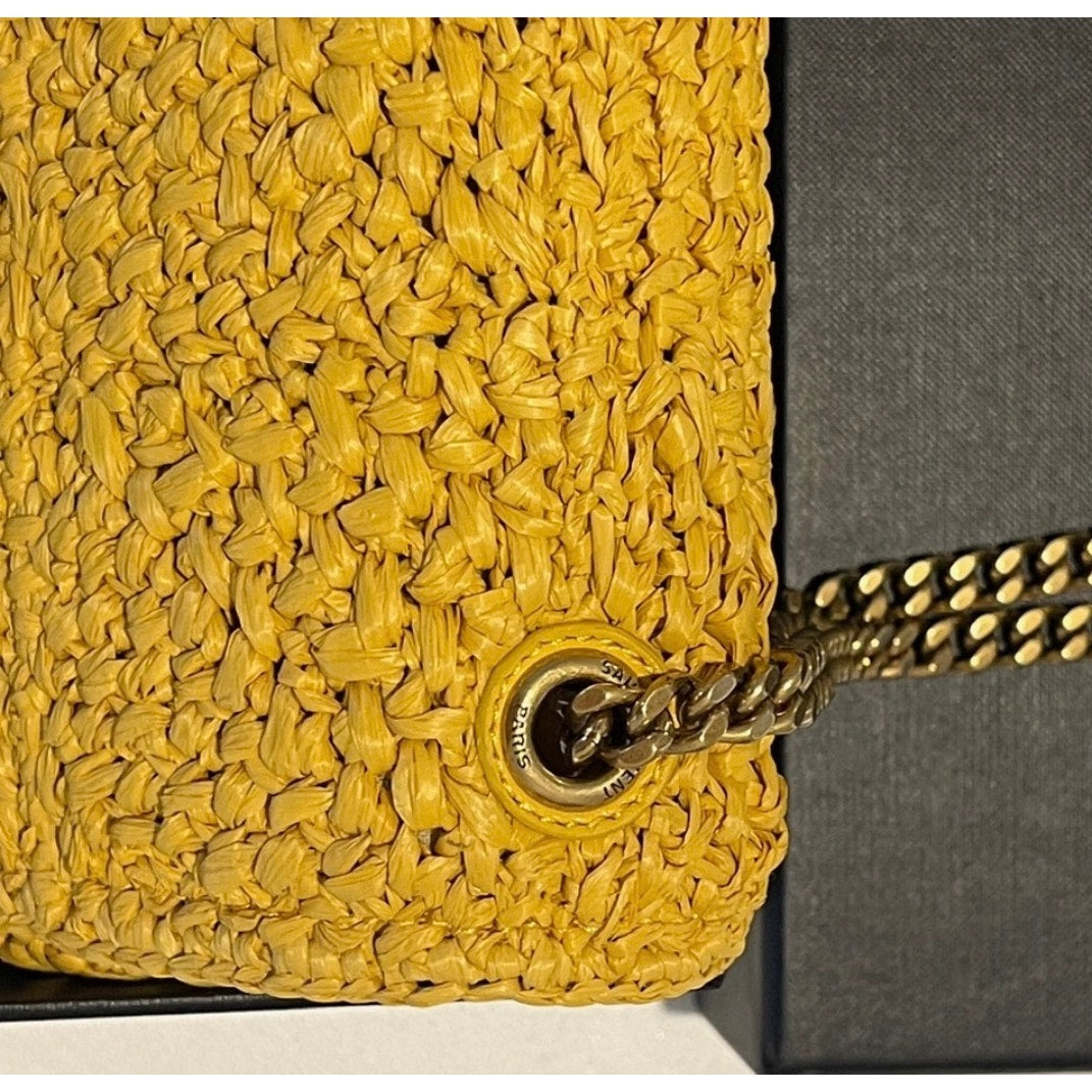 Yves Saint Laurent Yellow Raffia Medium Niki Bag NEW SOLD OUT STYLE NWB