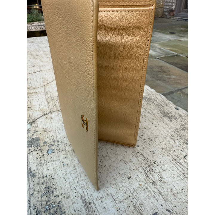 CHANEL CAVIAR LEATHER WALLET IN BEIGE