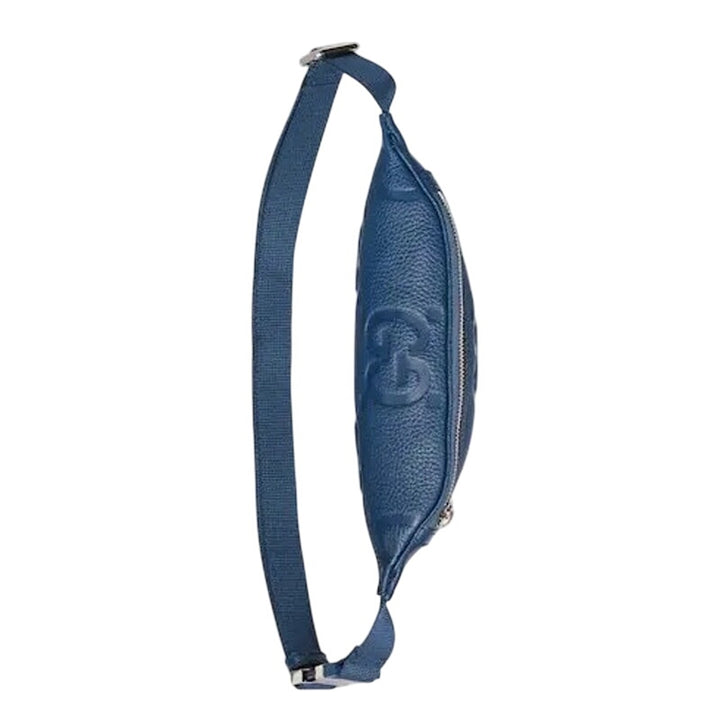 Gucci Jumbo Gg Small Belt Bag Gg Leather - Blue Leather